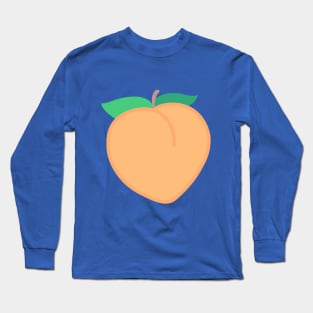 Peach Fruit Vegan Emoji Modern Minimalist Abstract Art Long Sleeve T-Shirt